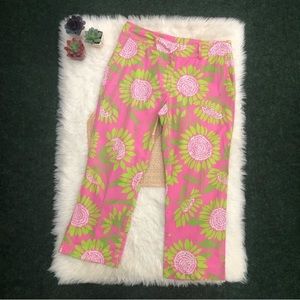 Lilly Pulitzer Pink Soleil Floral Capri Pants *AS IS*